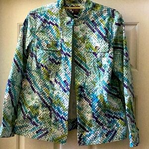 Chico’s jacket, size 2 (12),multi colored
